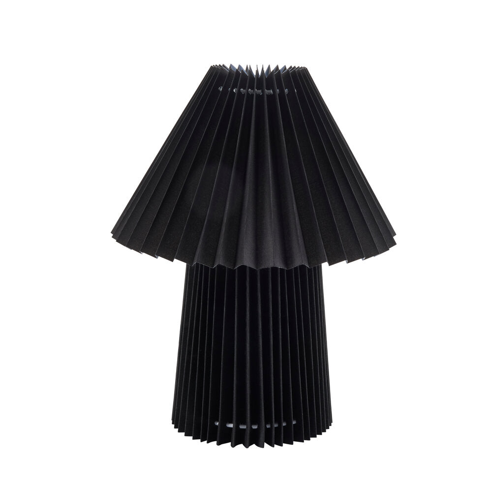 Fold plisseret bordlampe, sort - H31cm